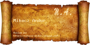 Mikecz Andor névjegykártya