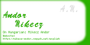 andor mikecz business card